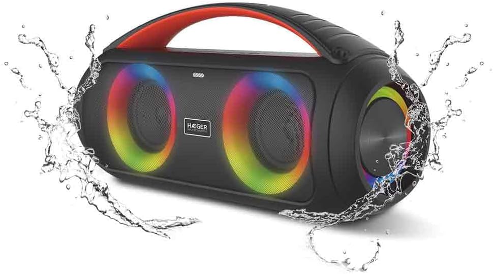 Coluna Bluetooth Portátil HAEGER Cool Boom 40W – Som Potente, LED e Autonomia de 29h - TEK - Informática - HAEGER