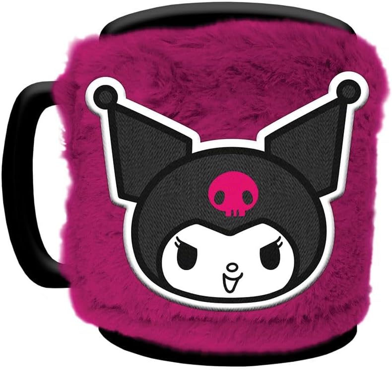 Caneca Hello Kitty Kuromi com Envólucro de Peluche | 440ml - Colecionáveis - Pyramid International