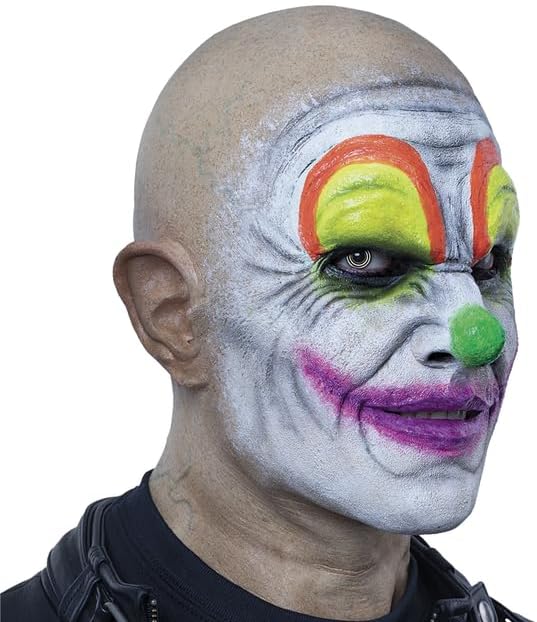 Máscara Palhaço Hooligan – Látex Premium, Brilha no Escuro, Tamanho Único - Toys - GHOULISH