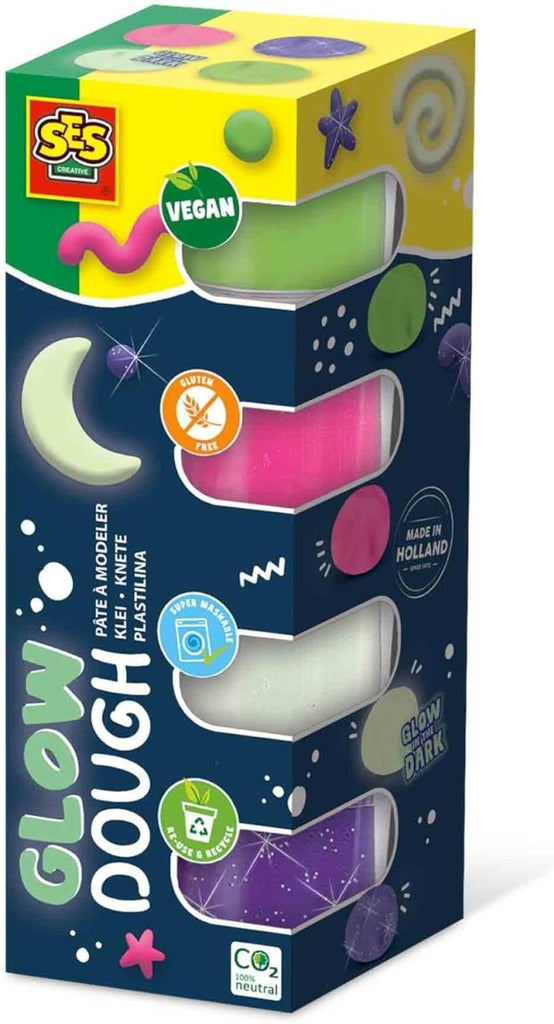Plasticina Feel Good Glow SES Creative – 4x90g - Papelaria - SES