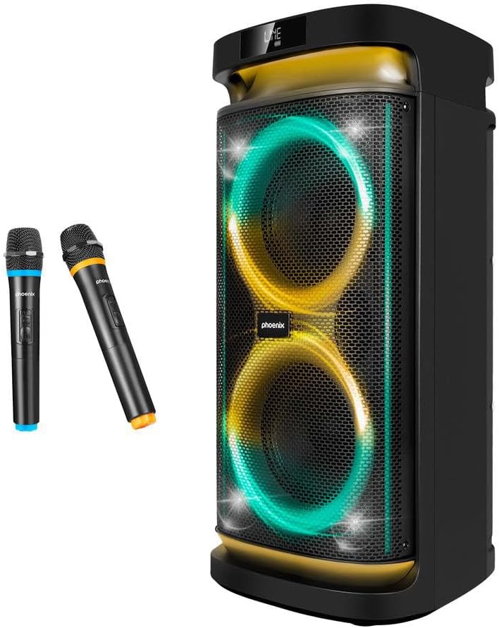 Altifalante Bluetooth Phoenix Rumbleboss 80W RMS - Karaoke e 2 Microfones Sem Fios - TEK - Informática - Phoenix
