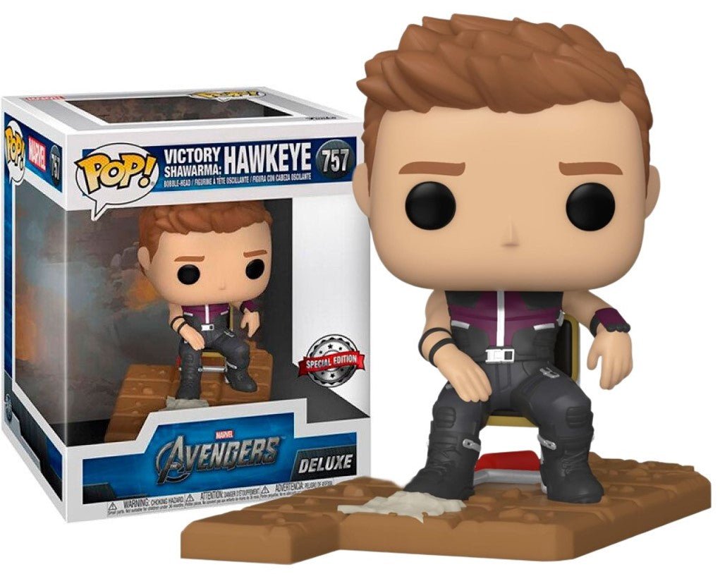 POP! Deluxe – Marvel Avengers “Victory Shawarma” – Hawkeye (Edição Exclusiva) 15 cm - Colecionáveis - Funko