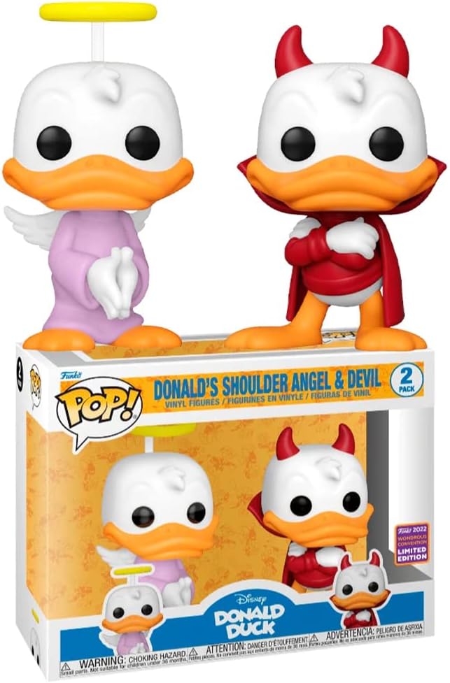 Blister 2 Figuras POP! Disney Donald Duck - Donald Angel & Devil Exclusive 9 cm - Colecionáveis - Funko