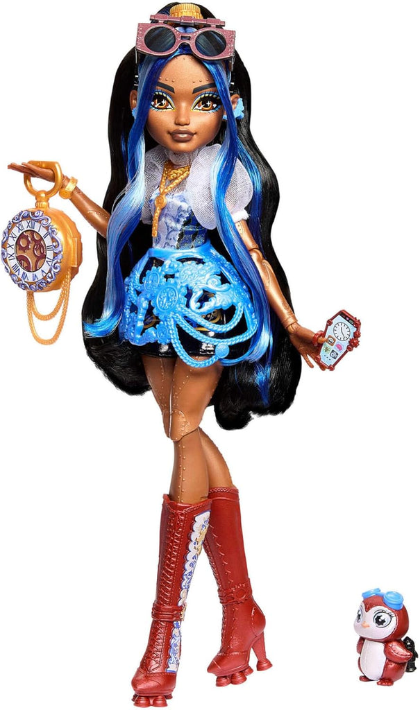 Monster High Robecca Steam Boneca Colecionável 30 cm | Com Capitão Penny e 7 Acessórios