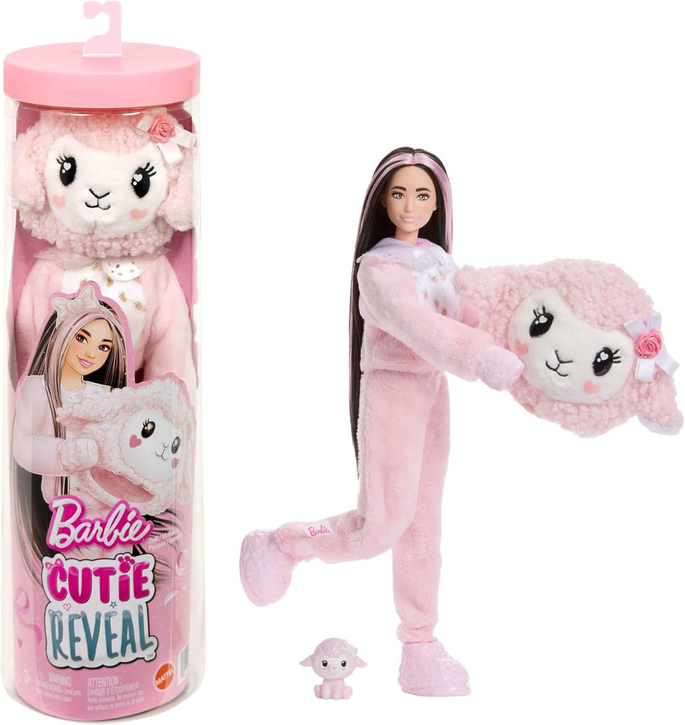 Barbie Cutie Reveal Sweet Ties Cordeiro Rosa Boneca 30 cm | 10 Surpresas e Mini Mascote