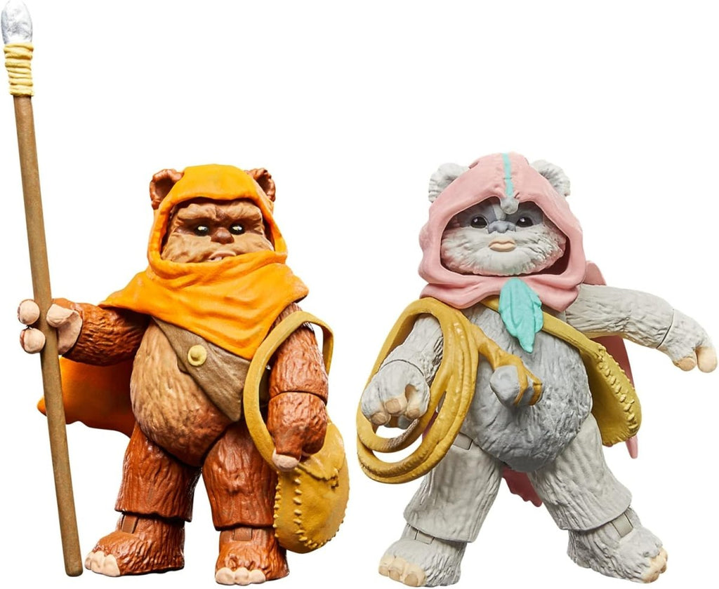 Star Wars: Ewoks - Pacote de Figuras Wicket W. Warrick & Kneesaa 9,5 cm - Toys - Hasbro