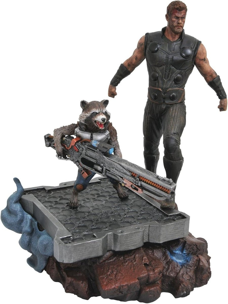 Estátua Marvel Premier Collection: Thor & Rocket Raccoon 30cm – Edição Limitada - Colecionáveis - Gentle Giant