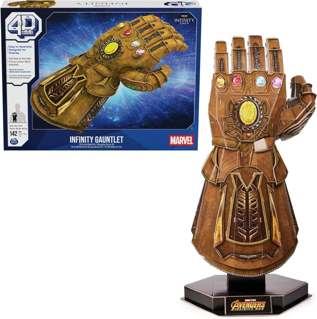 Puzzle 3D Luva do Thanos - Marvel Avengers | 4D Build - Réplica Detalhada | 24x25x49 cm - Jogos e Puzzles - Spin Master