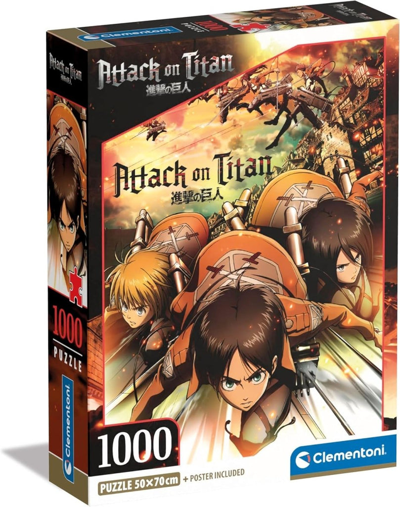 Attack on Titan Puzzle 1000 Peças – Desafio Épico para Fãs do Anime - Jogos e Puzzles - Clementoni