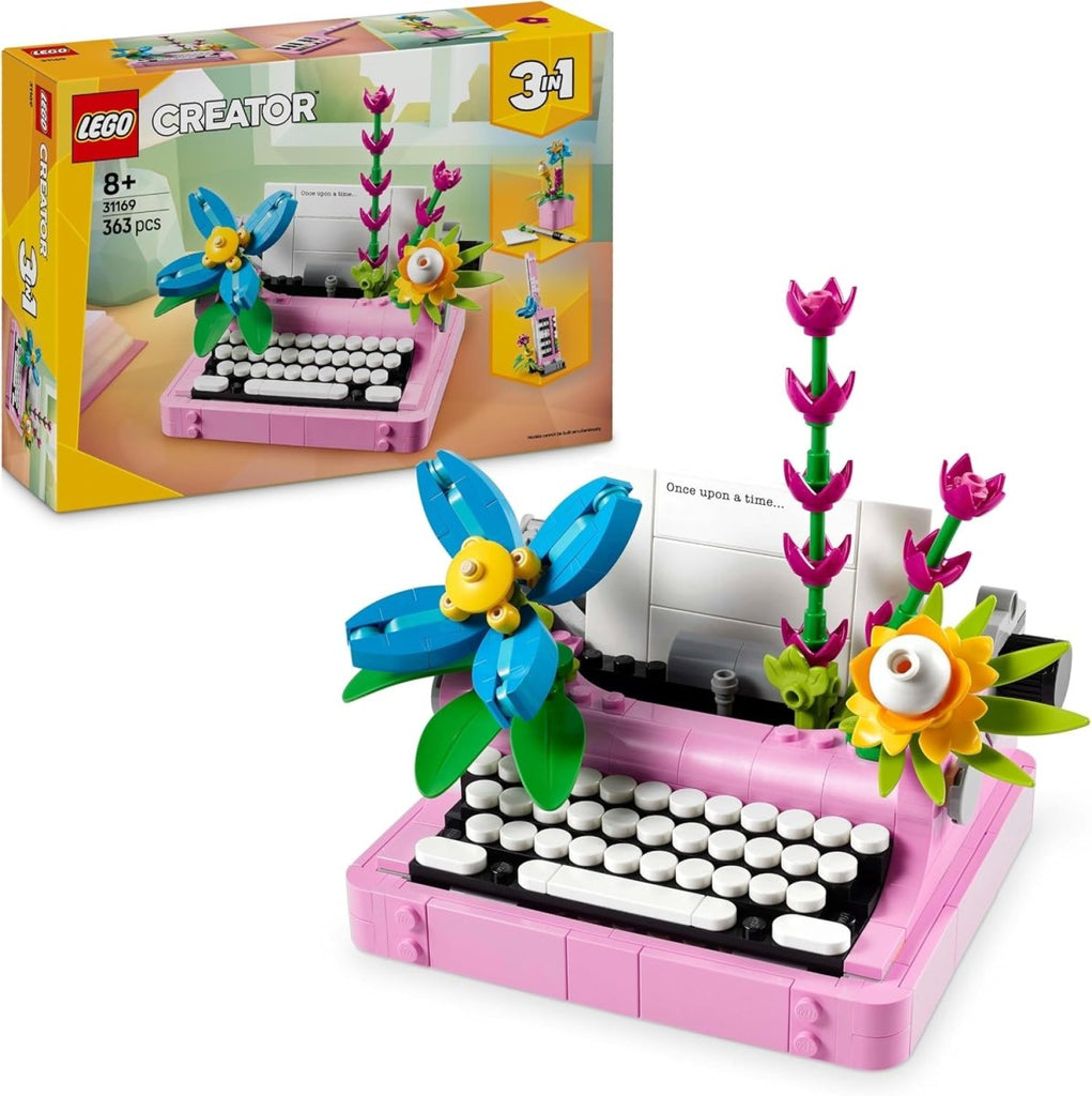 LEGO Creator 3 em 1 Máquina de Escrever com Flores: Transformável em Keytar ou Vaso - Toys - LEGO