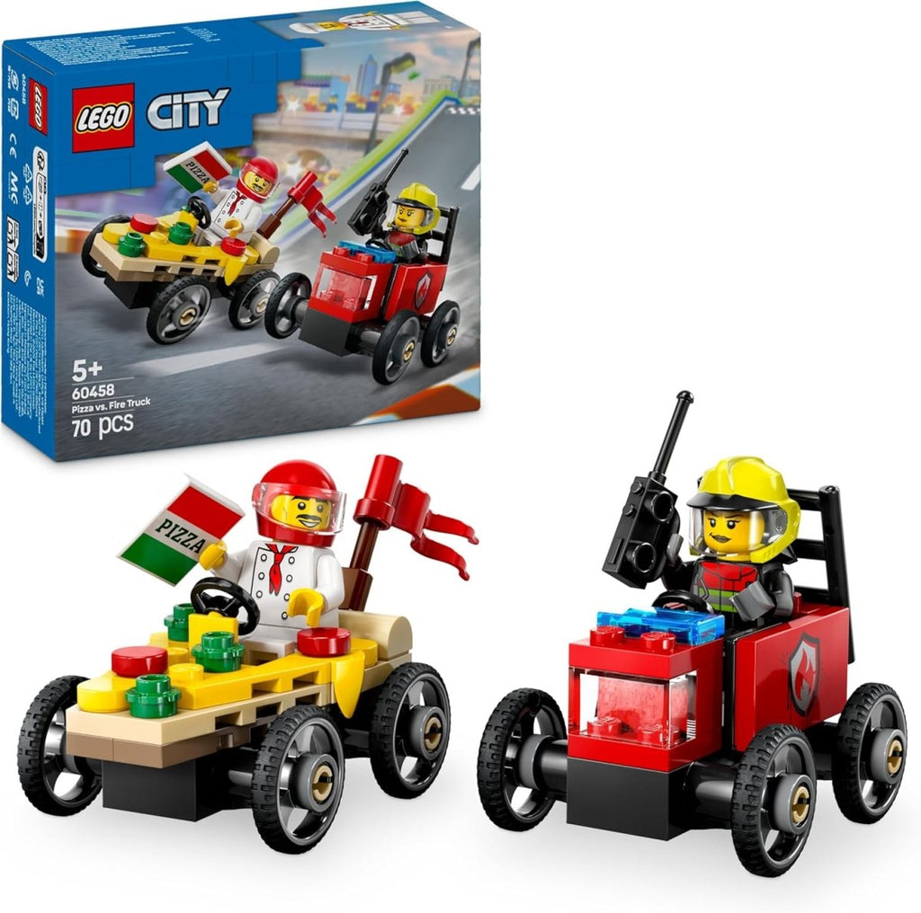 LEGO City Pack de Corridas: Pizza vs. Camião dos Bombeiros (60458) - Toys - LEGO