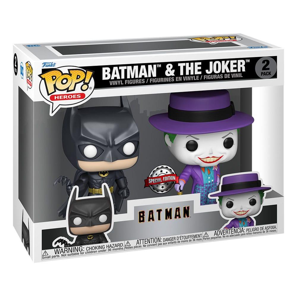 Batman (1989) POP! Heroes Exclusive Vinyl Figures 2 - Pack Batman & The Joker 9 cm - Colecionáveis - Funko
