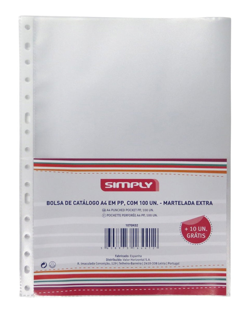 Bolsa De Catálogo A4 Martelada 80mic (100 Un + 10 Bônus) Simply 1070k02 - Papelaria - SIMPLY