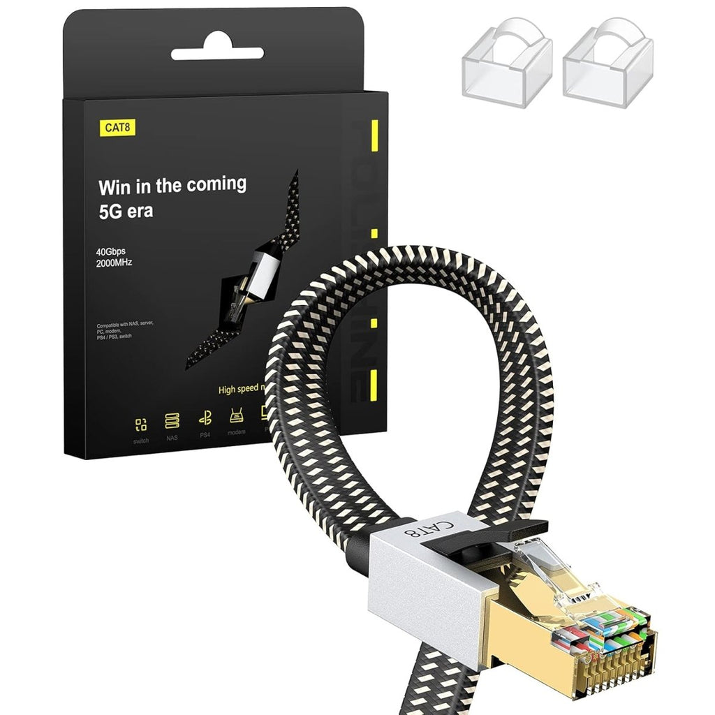 Cabo Ethernet Cat8 de 3m - Alta Velocidade 40 Gbps - TEK - Informática - Folishine