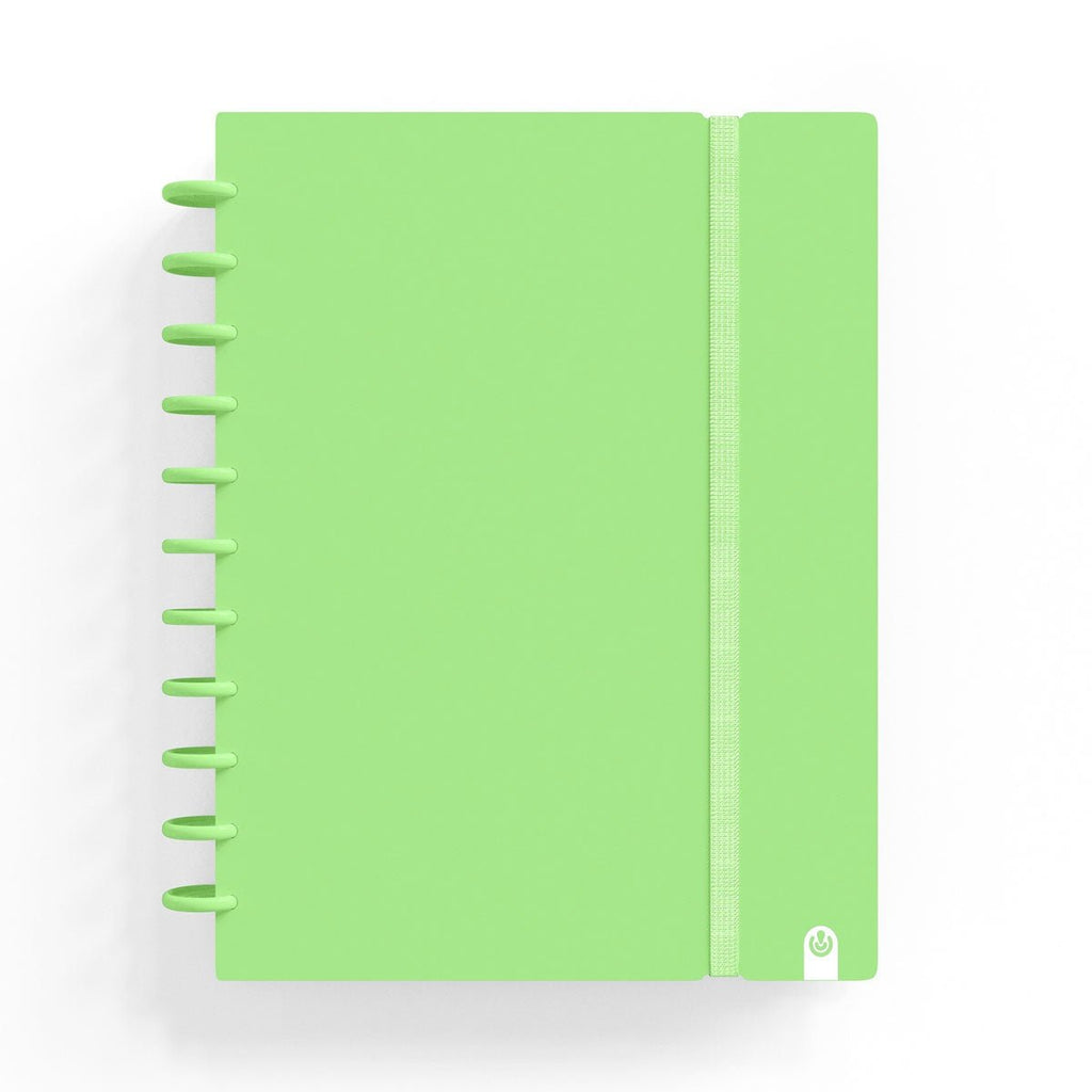 Caderno Ingeniox A4 Pautado 80 Folhas 100g Verde Pastel com Elástico - Papelaria - Ingeniox