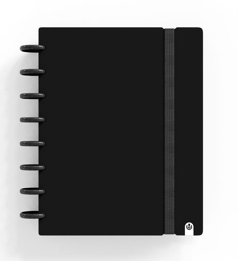 Caderno Ingeniox A5 Pautado 80 Folhas 100g Preto com Elástico - Papelaria - Ingeniox