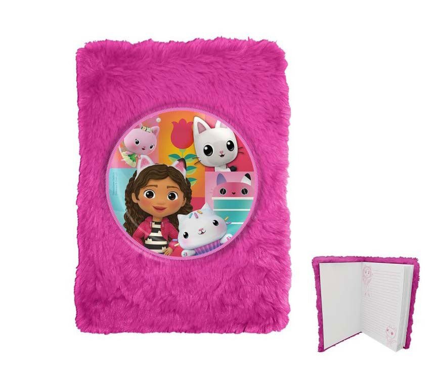 Caderno Peluche A5 Gabby’s Dollhouse Rosa Gd00063 - Papelaria - GABBY'S DOLLHOUSE