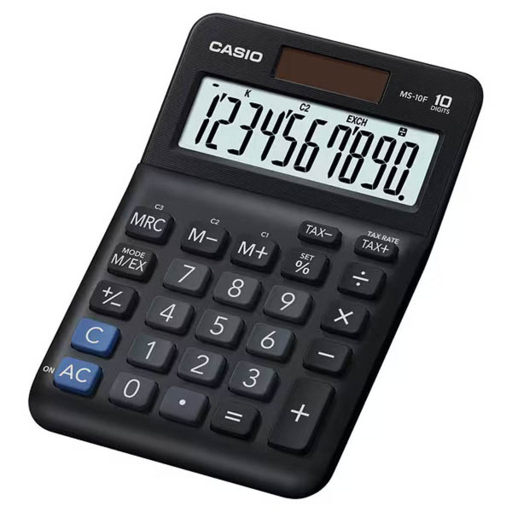 Calculadora de Secretária Casio MS - 10F Preta com 10 Dígitos - Papelaria - Casio