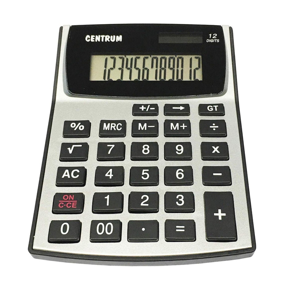 Calculadora de Secretária Centrum Compact Preta com 12 Dígitos - Papelaria - Centrum