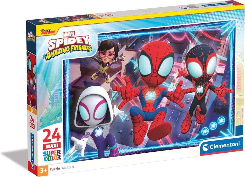 Clementoni Marvel Spidey e os Seus Fantásticos Amigos - Puzzle Maxi 24 Peças - Jogos e Puzzles - Clementoni