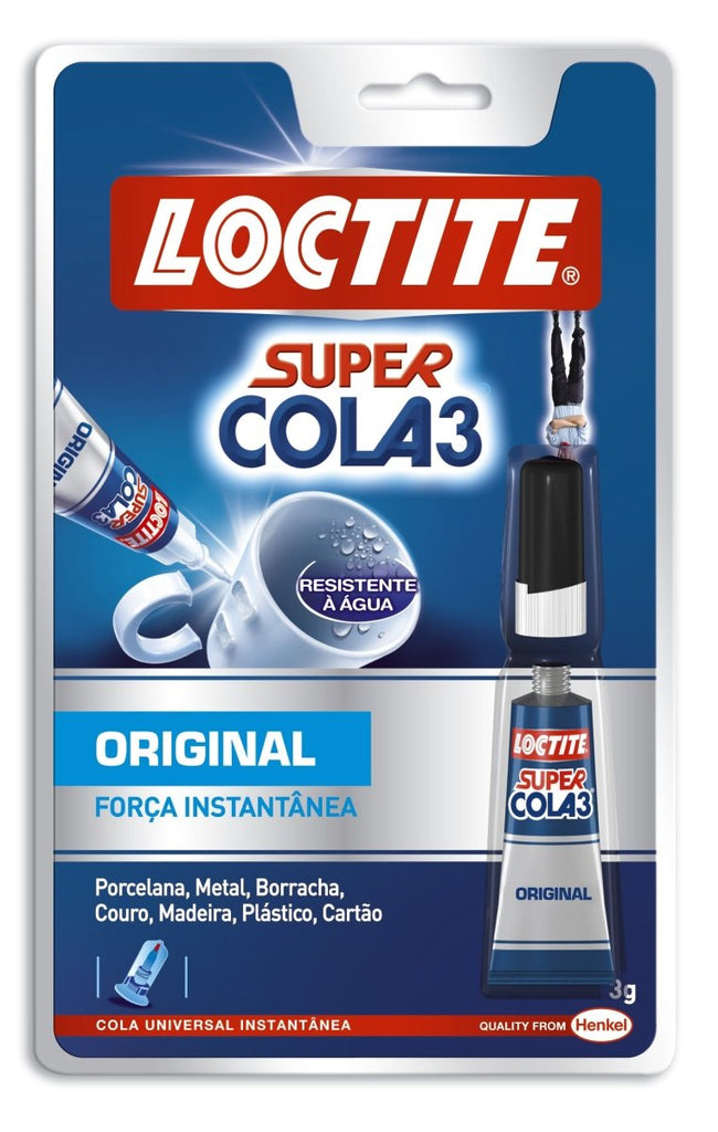 Cola Instantânea Loctite Super Cola 3 Original 3g - Fixação Rápida e Resistente - Papelaria - LOCTITE