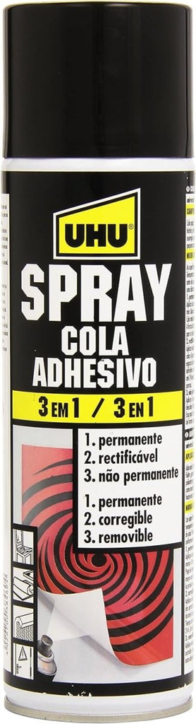 Cola Spray Uhu 3 Em 1 200ml 38455 - Papelaria - UHU