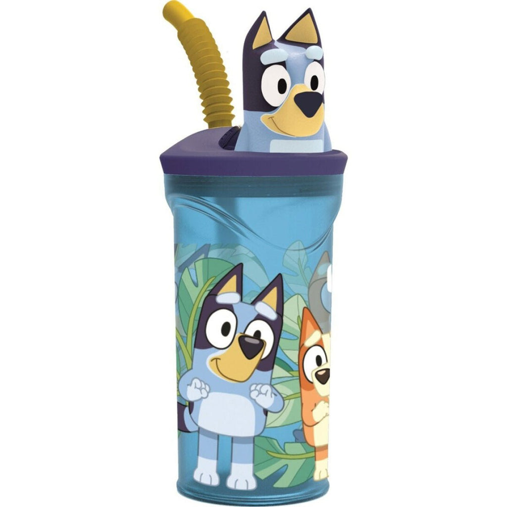 Copo Infantil Bluey com Tampa 3D e Palhinha 360ml - Colecionáveis - STOR