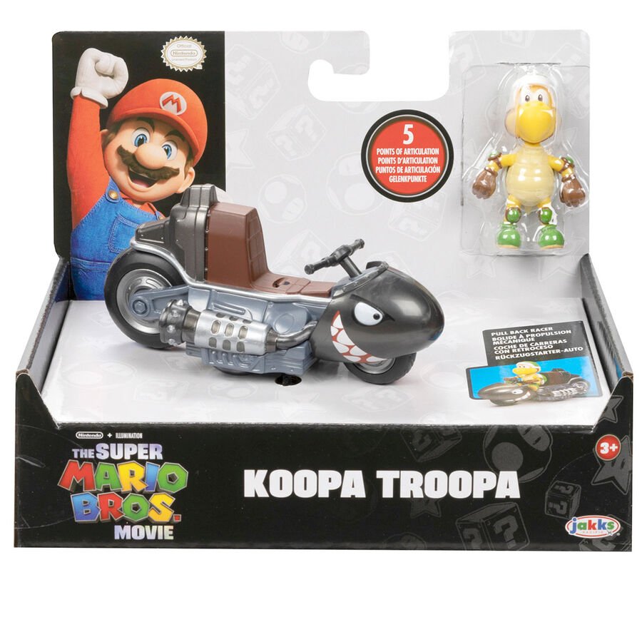 Figura Koopa Troopa com Moto Kart - Mario Kart The Movie - 7cm - Toys - Jakks Pacific