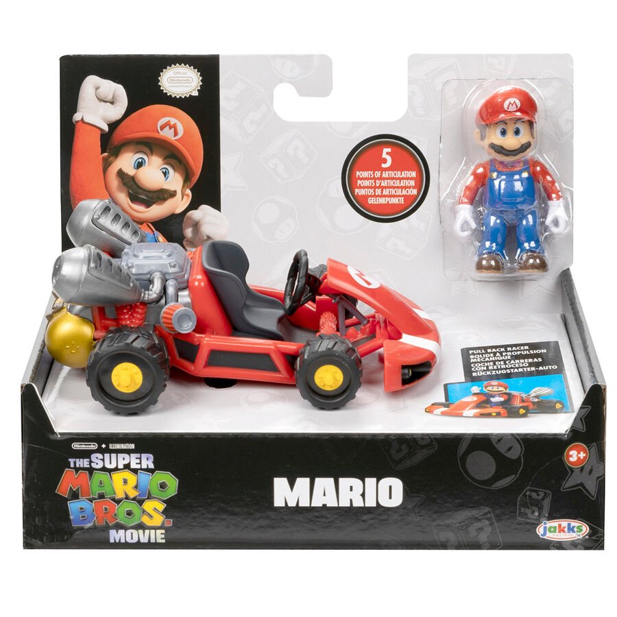 Figura Mario Kart The Movie - Super Mario com Kart 7cm - Toys - Jakks Pacific