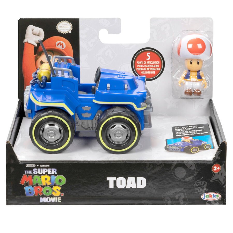 Figura Toad com Kart - Mario Kart The Movie - 7cm - Toys - Jakks Pacific