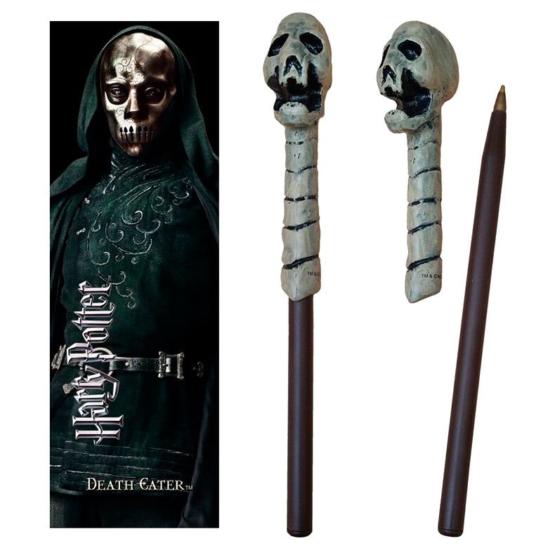 Harry Potter Caneta e Marcador de Páginas Death Eater Skull - Papelaria - Noble Collection