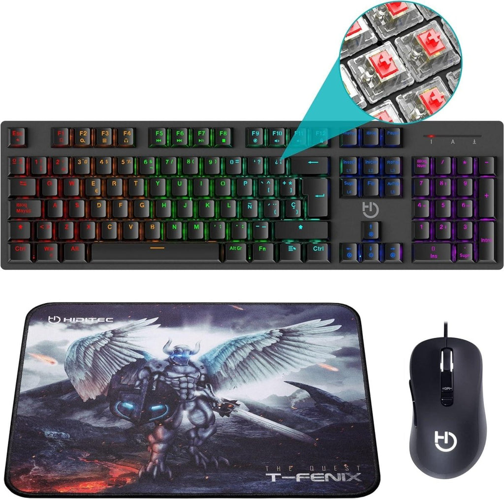 Hiditec Combo Gaming GK400 Teclado + Rato + Tapete T - Fenix M - TEK - Informática - HIDITEC