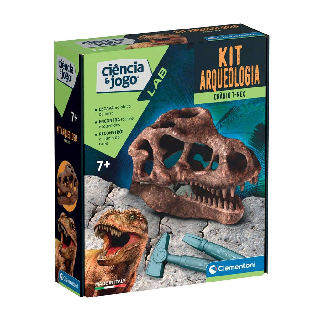 Kit Arqueologia Crânio T - Rex Clementoni Ciência & Jogo 67328 - Toys - Clementoni