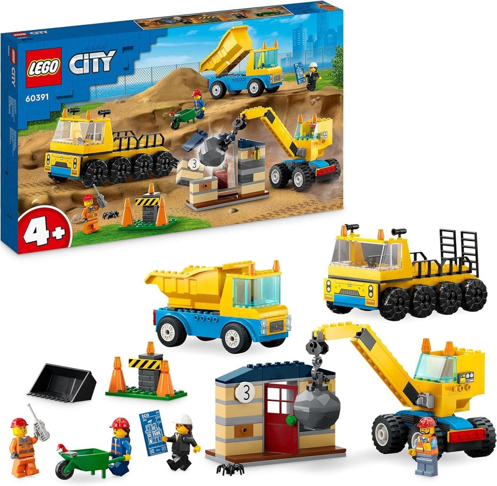 LEGO City Camiões de Construção e Grua com Bola Demolidora 60391 - Toys - LEGO