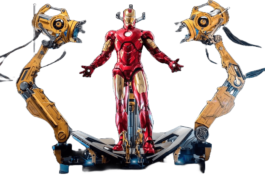 Marvel Iron Man 2 Mark IV com Suit - Up Gantry 49 cm Deluxe - Colecionáveis - Hot Toys