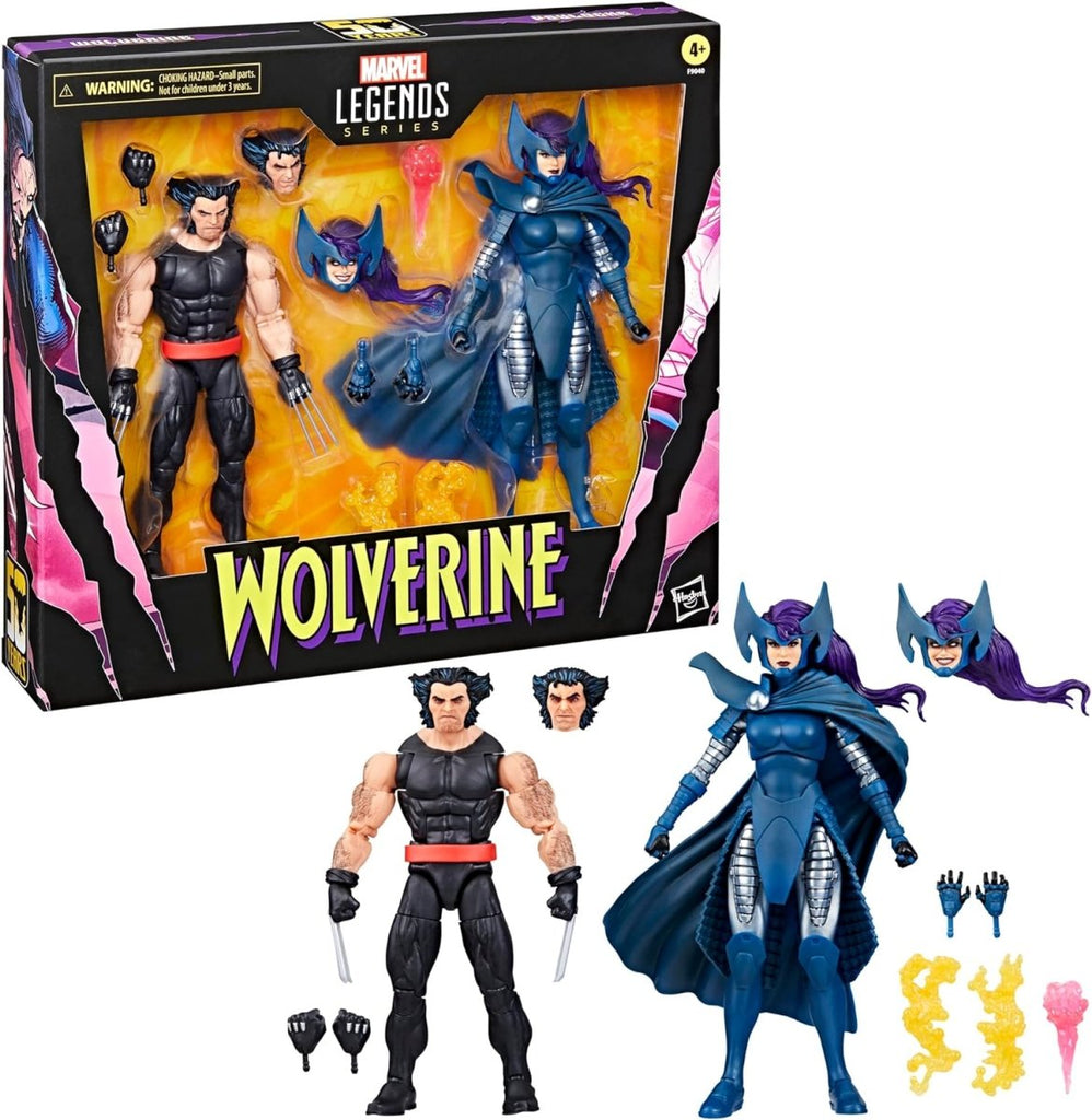 Marvel Legends 50º Aniversário - Conjunto de Figuras Wolverine & Psylocke 15 cm - Colecionáveis - Hasbro