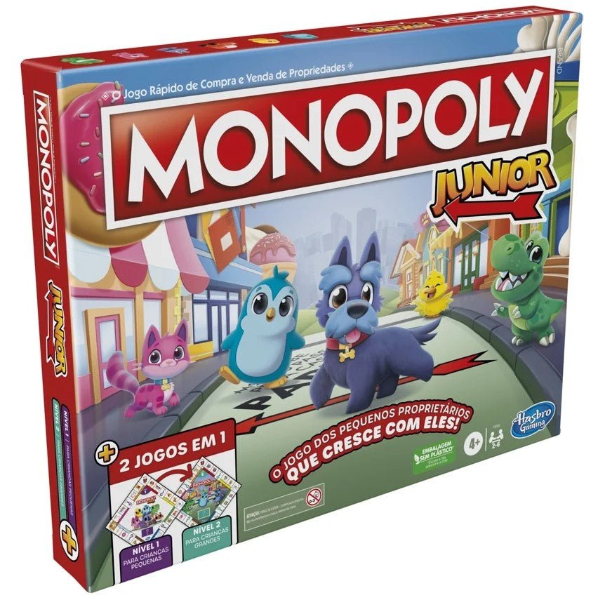 Monopólio Júnior - Jogo de Tabuleiro - Versão em Português - Jogos e Puzzles - Hasbro
