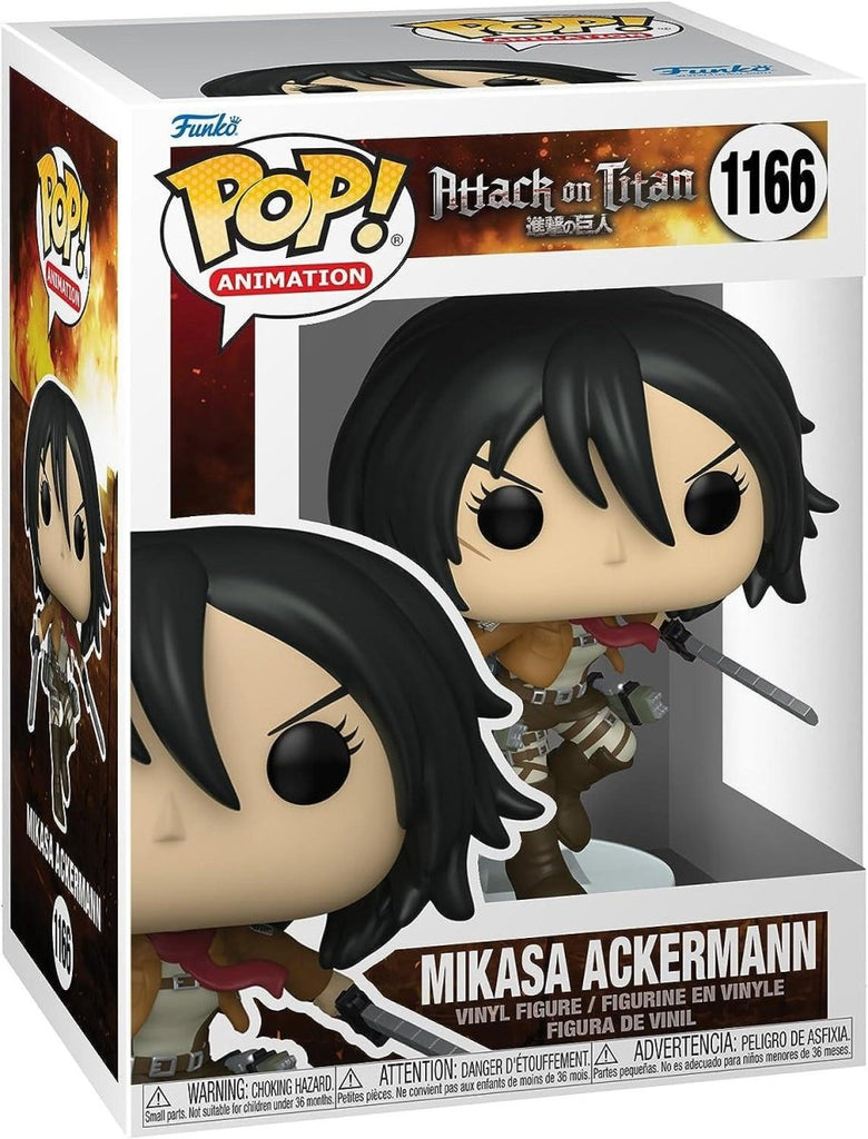 POP! Animation Attack on Titan Vinyl Figure Mikasa Ackerman with Swords 9 cm - Toys - Funko