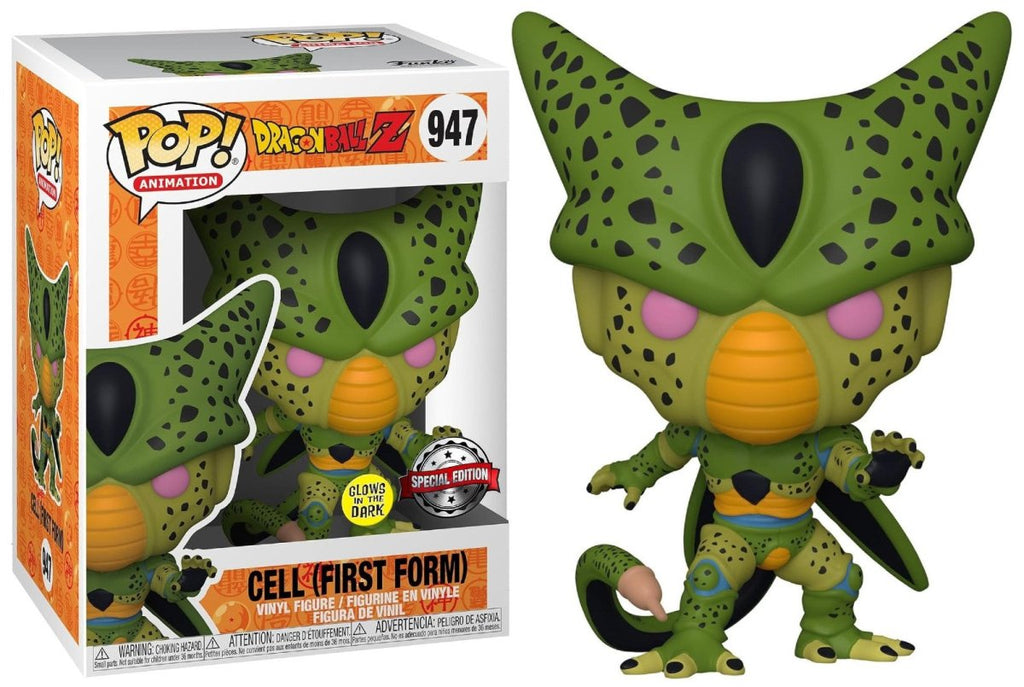 POP! Animation Dragon Ball Z Cell First Form Exclusive (Glows in the Dark) 9 cm - Colecionáveis - Funko