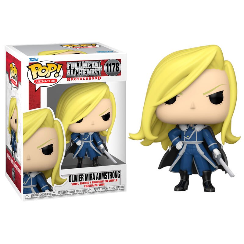 POP! Animation Fullmetal Alchemist Brotherhood: Olivier Milla Armstrong with Sword 9 cm - Colecionáveis - Funko