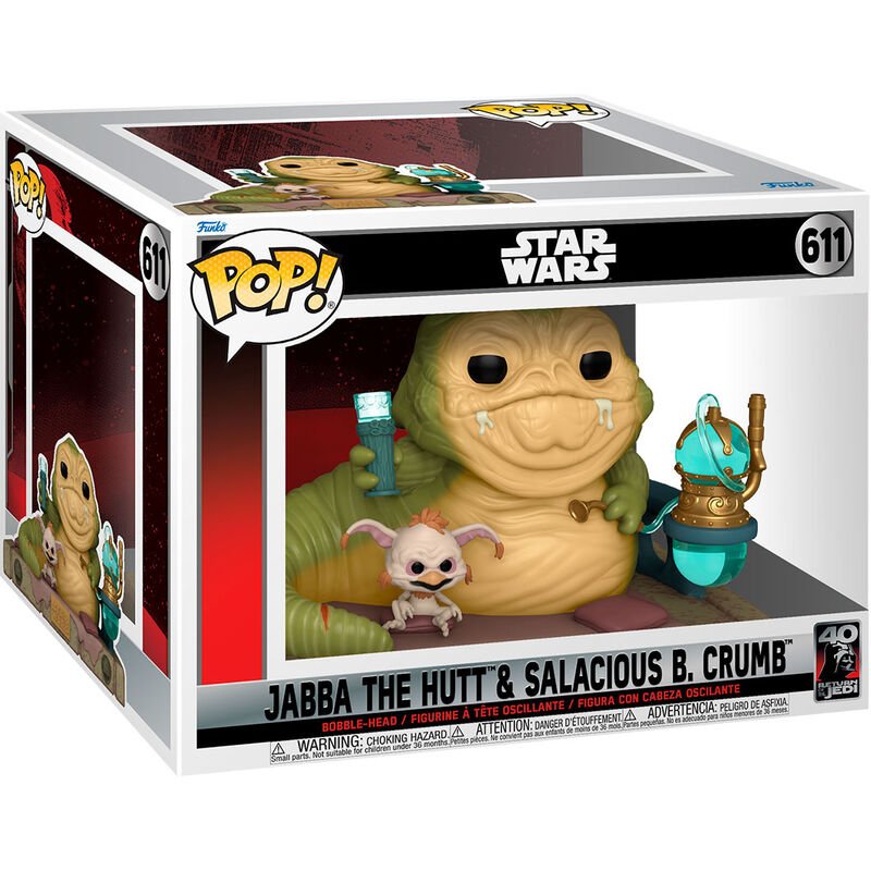 POP! Deluxe Star Wars Return of the Jedi 40th Vinyl Figure Jabba w/ Salacious 15 cm - Toys - Funko