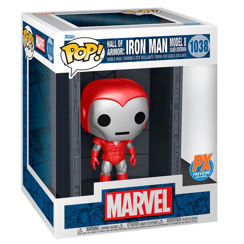 POP! Deluxe Hall of Armor Iron Man Model 8 Silver Centurion PX Exclusive 10 cm - Toys - Funko