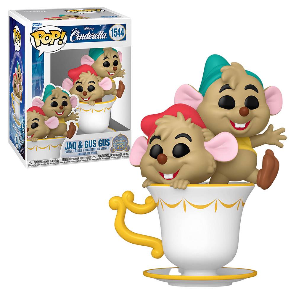 POP! Disney Cinderela 75 Anos – Jaq & Gus na Xícara 9cm - Colecionáveis - Funko