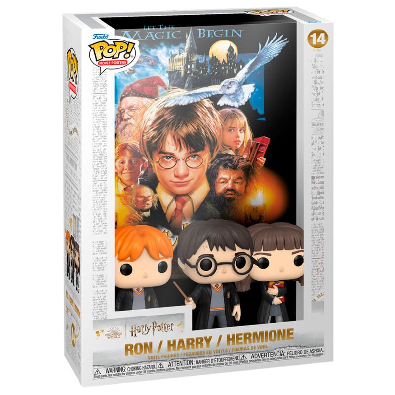 POP! Harry Potter Movie Poster & Figure Sorcerer's Stone w/ Ron, Harry, and Hermione - Colecionáveis - Funko