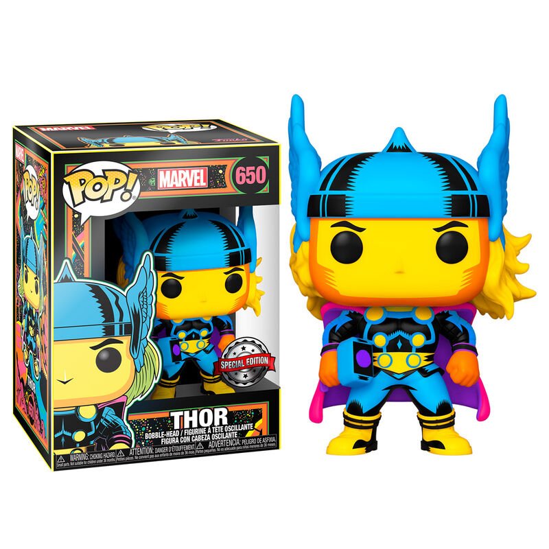 POP! Marvel Exclusive Black Light Vinyl Figure Thor 9 cm - Toys - Funko