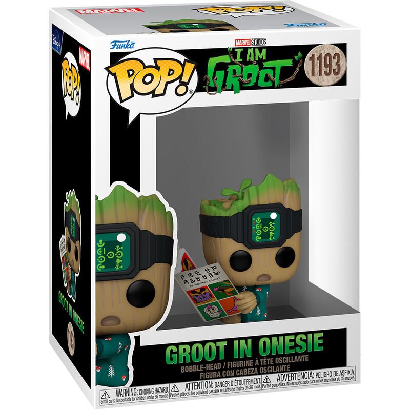 POP! Marvel I Am Groot - Vinyl Figure Groot PJs with Book 9 cm - Toys - Funko