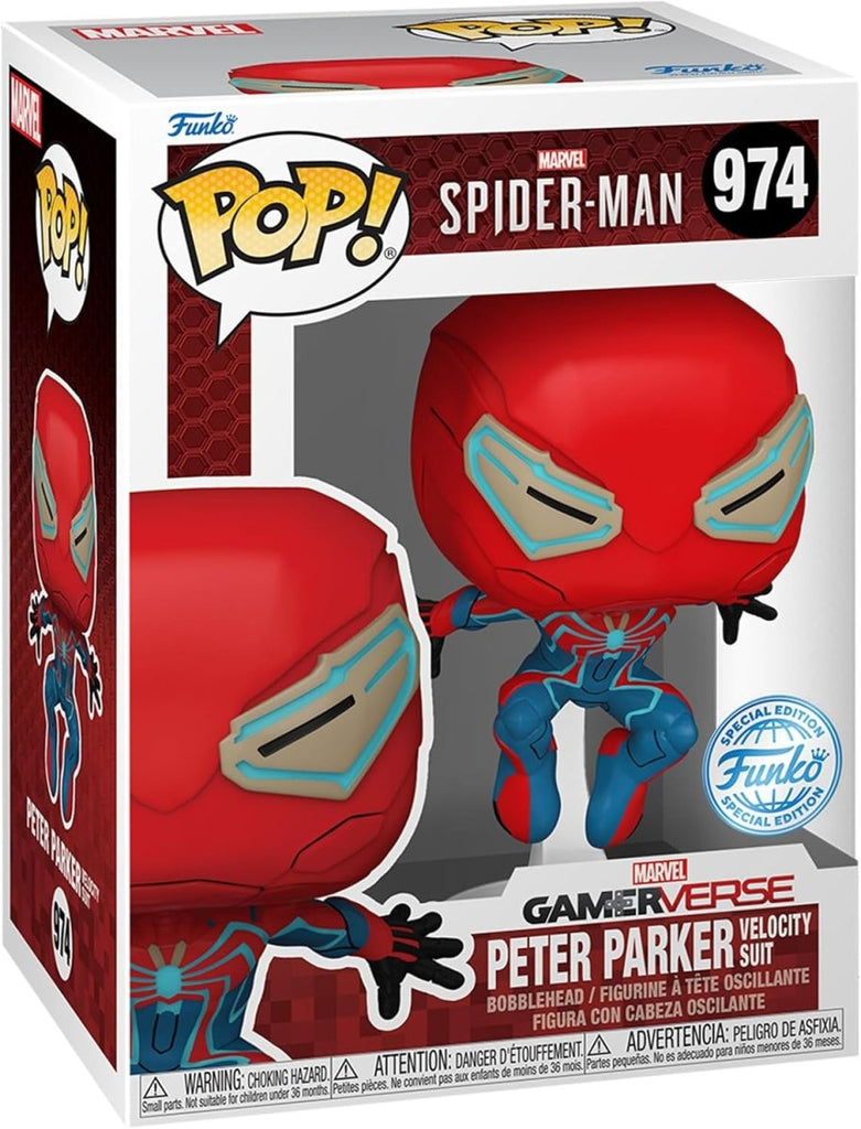 POP! Marvel Spider - Man - Peter Parker (Velocity Suit) 9cm - Colecionáveis - Funko