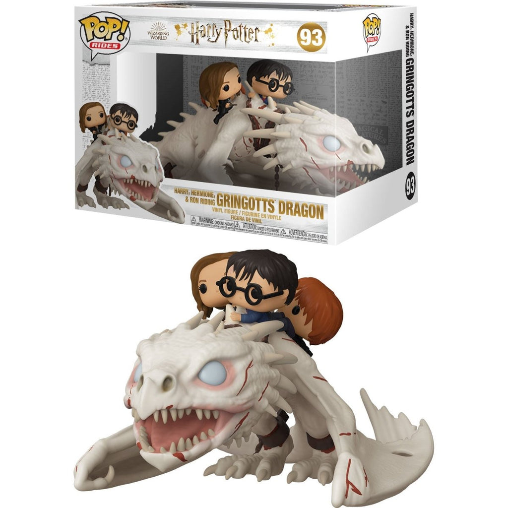POP! Rides Vinyl Figure Gringotts Dragon with Harry Potter, Ron, & Hermione 15 cm - Toys - Funko