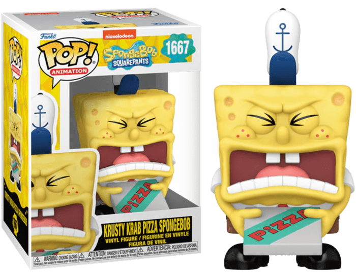 POP! SpongeBob SquarePants 25th Anniversary - SpongeBob com Pizza 9 cm - Colecionáveis - Funko