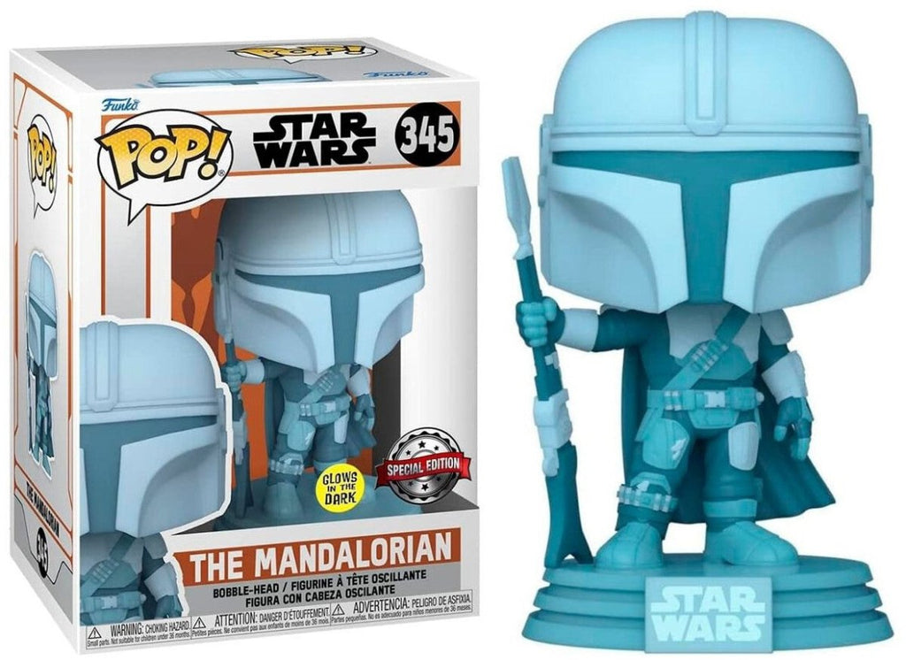 POP! Star Wars The Mandalorian Exclusive (Glows in the Dark) 9 cm - Colecionáveis - Funko